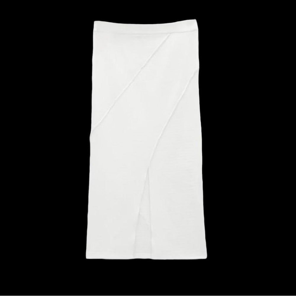 Zara White Midi Skirt With Center Slit | U.S. Woman’s XSmall